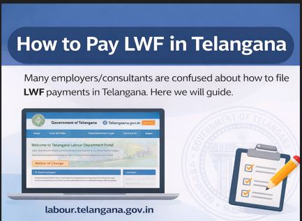 Confused about Telangana LWF payment? Learn the complete step-by-step process to pay Labour Welfare Fund in Telangana through the Shops & Establishments portal.